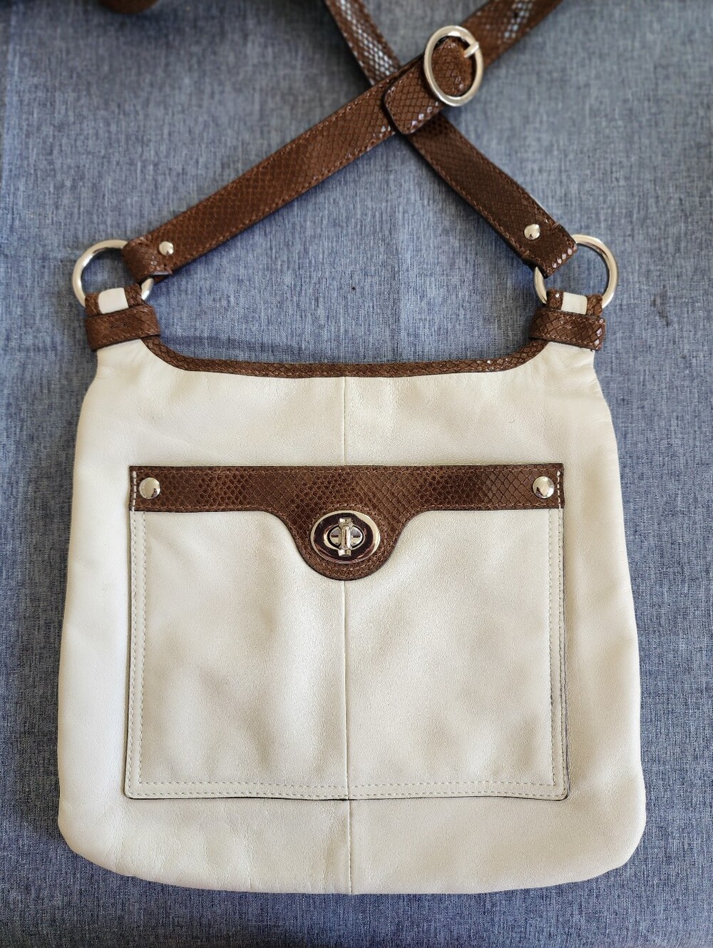 Coach Penelope Y2k Leather Crossbody Bag In Creme White And Brown F16533